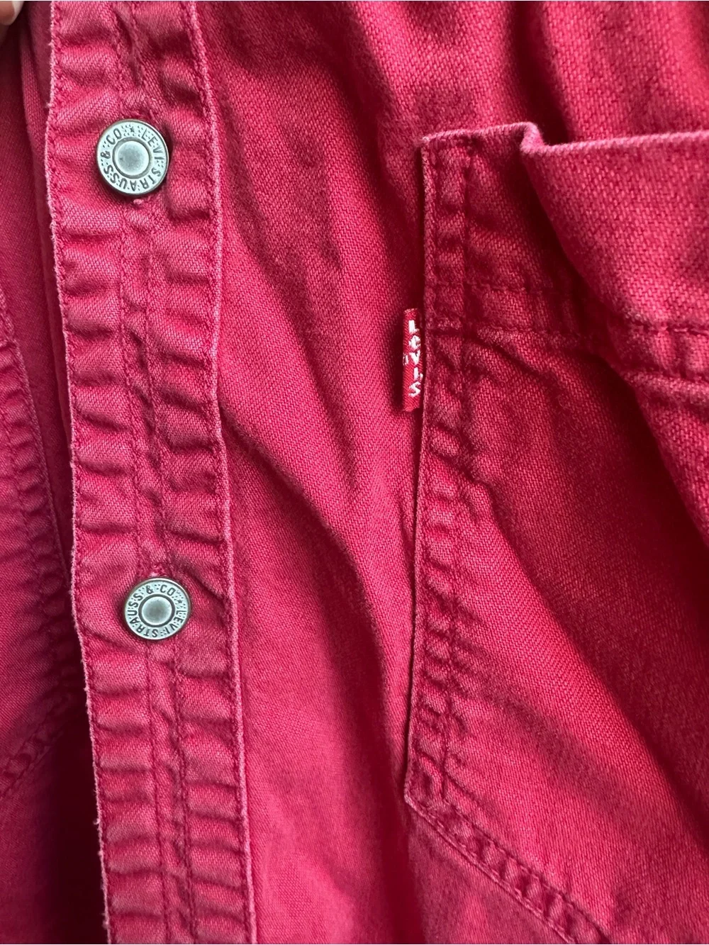 90s Vintage Levi's Red Lightweight Shirt Jacket
